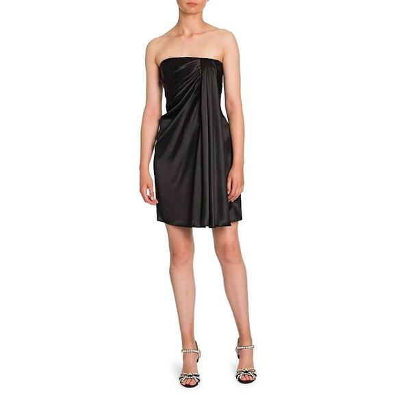 DOLCE & GABBANA Strapless Draped Stretch Satin Mini Dress 44 L - Picture 7 of 11